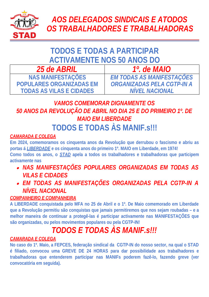 Nº 45 STAD 25.ABRIL 1ºMAIO MOBILIZACAO 19042024A