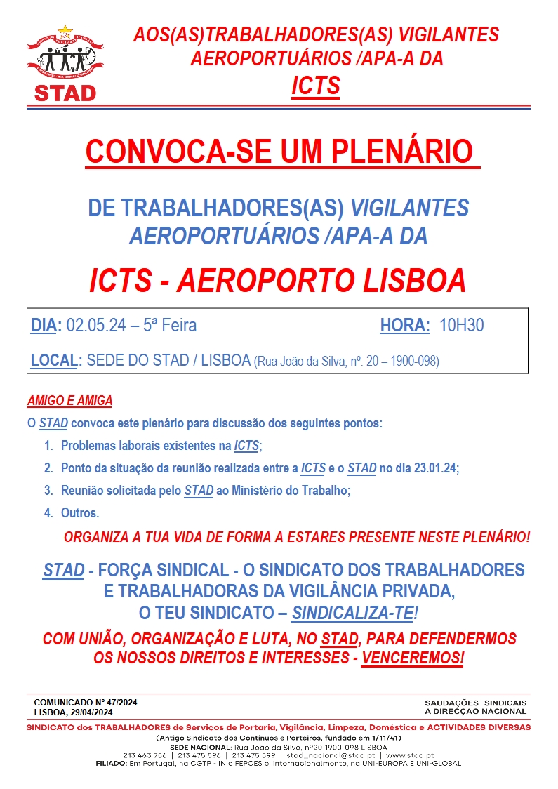 Nº 47 ICTS Lisboa RGT 02.Maio.24