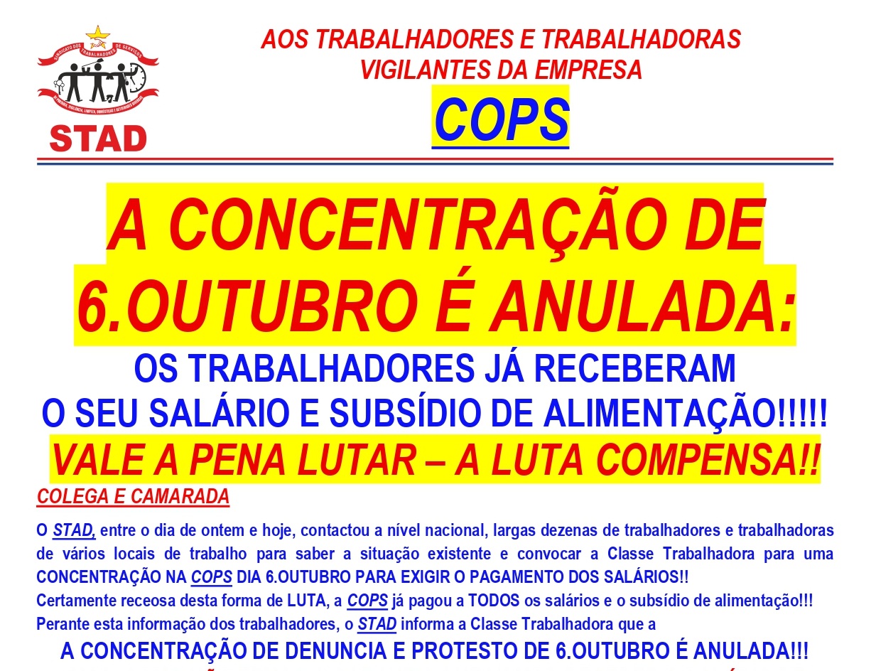 Nº 88 COPS ConcentraçaoAnulada . Pagamento Salários capa